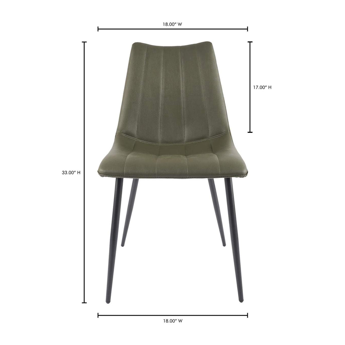 UU-1022-27 Alibi Dining Chair Dark Green - Set Of Two