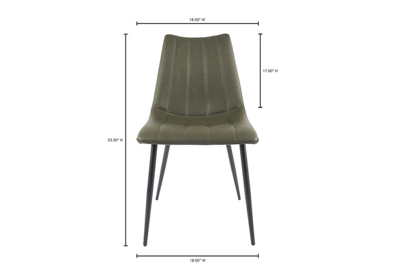 UU-1022-27 Alibi Dining Chair Dark Green - Set Of Two