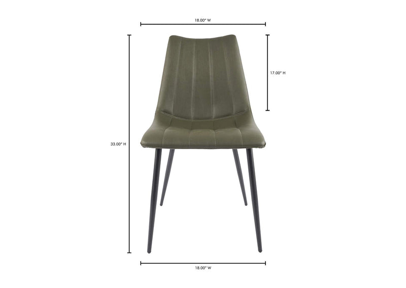 UU-1022-27 Alibi Dining Chair Dark Green - Set Of Two