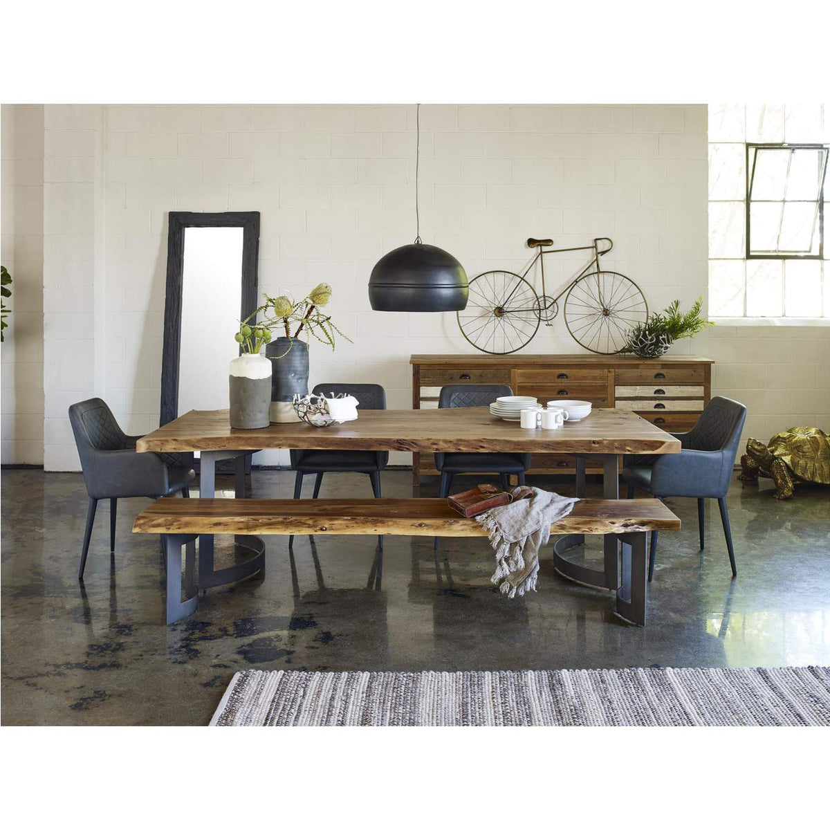 VE-1000-03-0 Bent Dining Table Large Brown