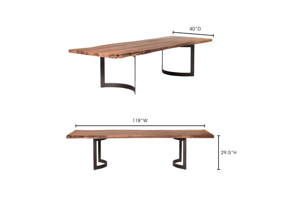 VE-1000-03-0 Bent Dining Table Large Brown