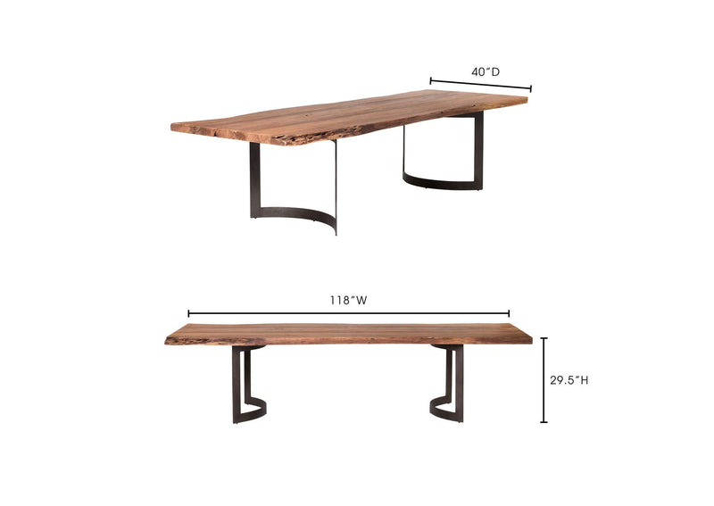 VE-1000-03-0 Bent Dining Table Large Brown