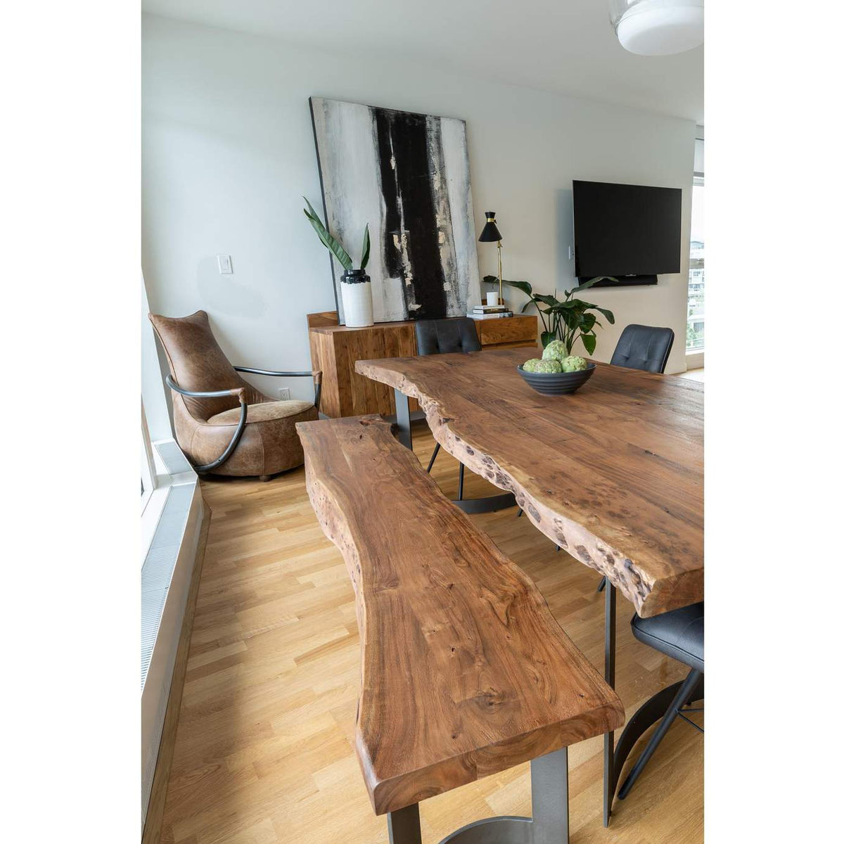 VE-1001-03-0 Bent Small Dining Table Brown