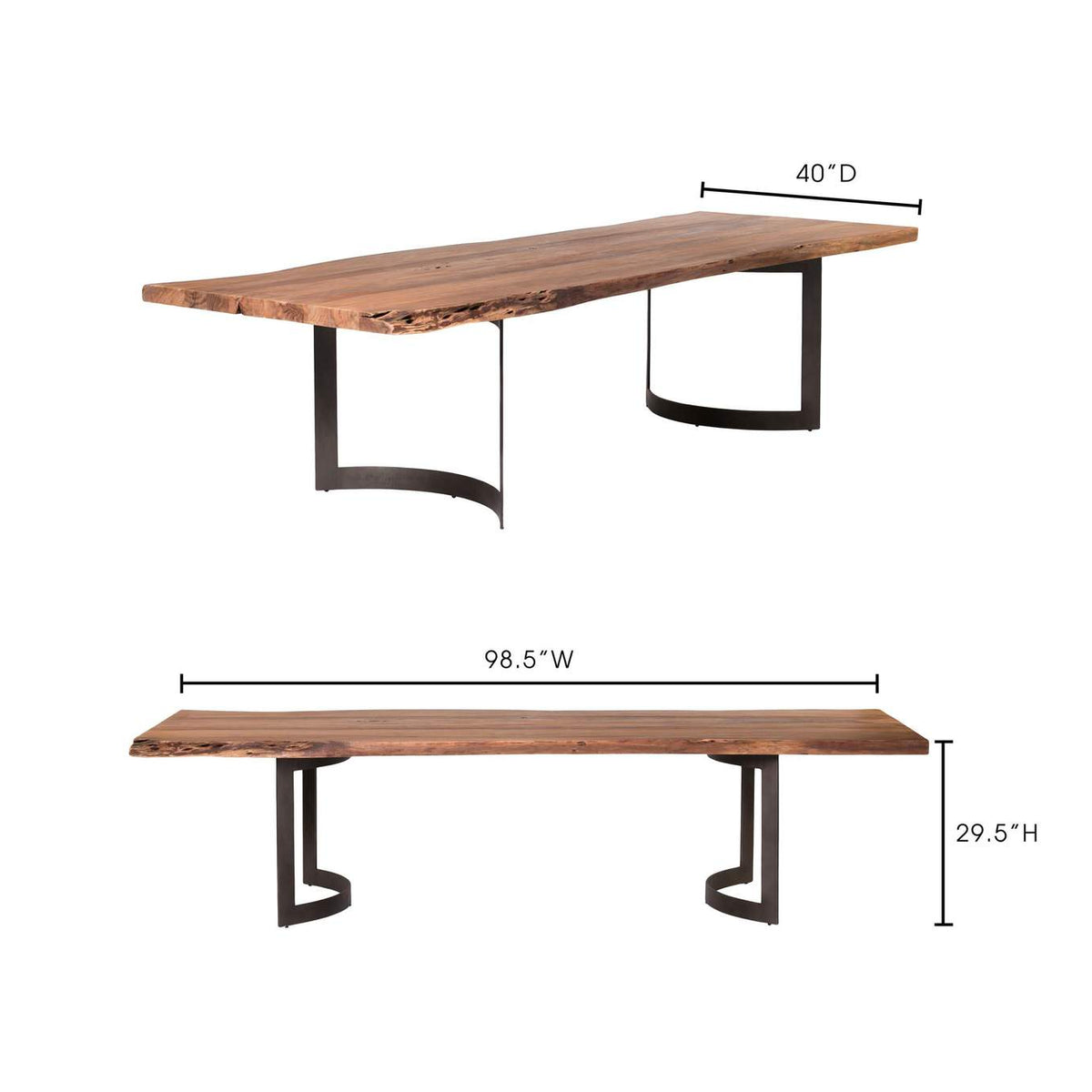 VE-1001-03-0 Bent Small Dining Table Brown
