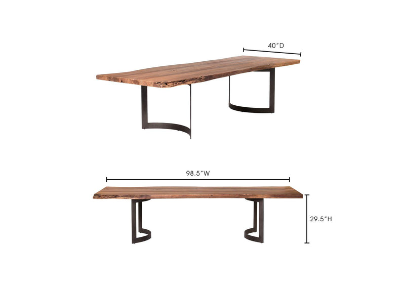 VE-1001-03-0 Bent Small Dining Table Brown