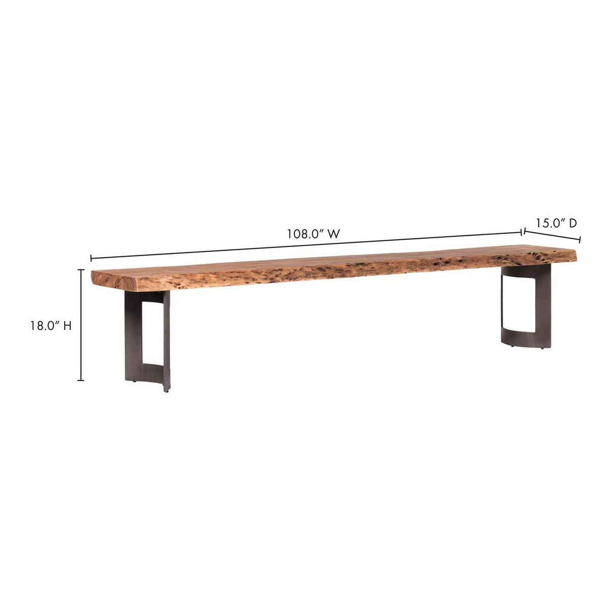 VE-1029-03-0 Bent Bench Large Brown