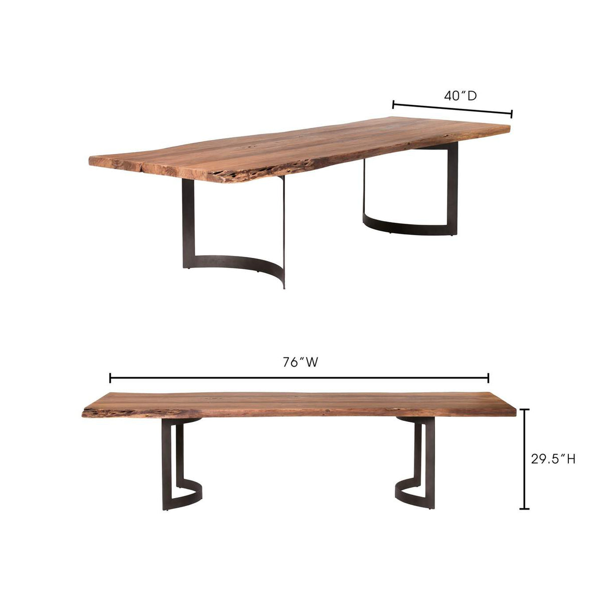 VE-1036-03-0 Bent Dining Table Extra Small Brown