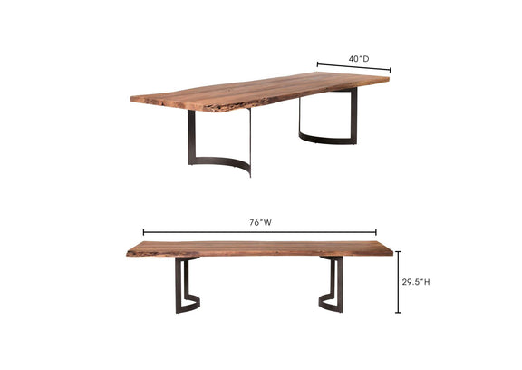 VE-1036-03-0 Bent Dining Table Extra Small Brown
