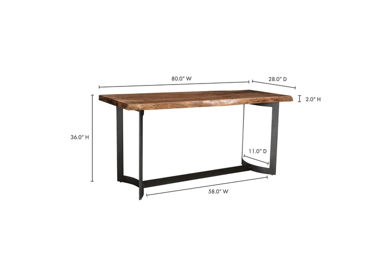 VE-1039-03-0 Bent Counter Table Brown