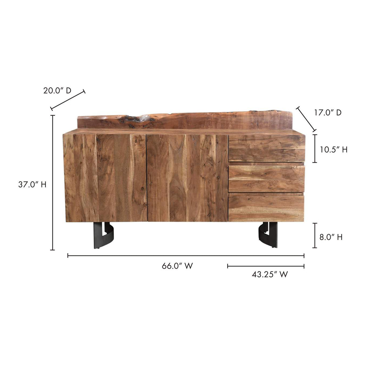 VE-1040-03 Bent Sideboard Brown