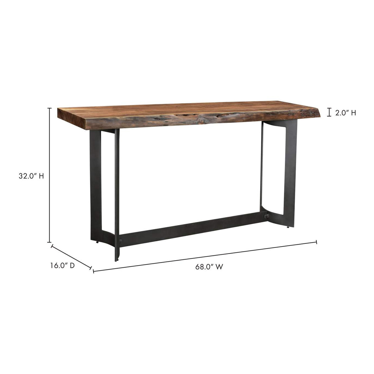VE-1041-03-0 Bent Console Table Brown