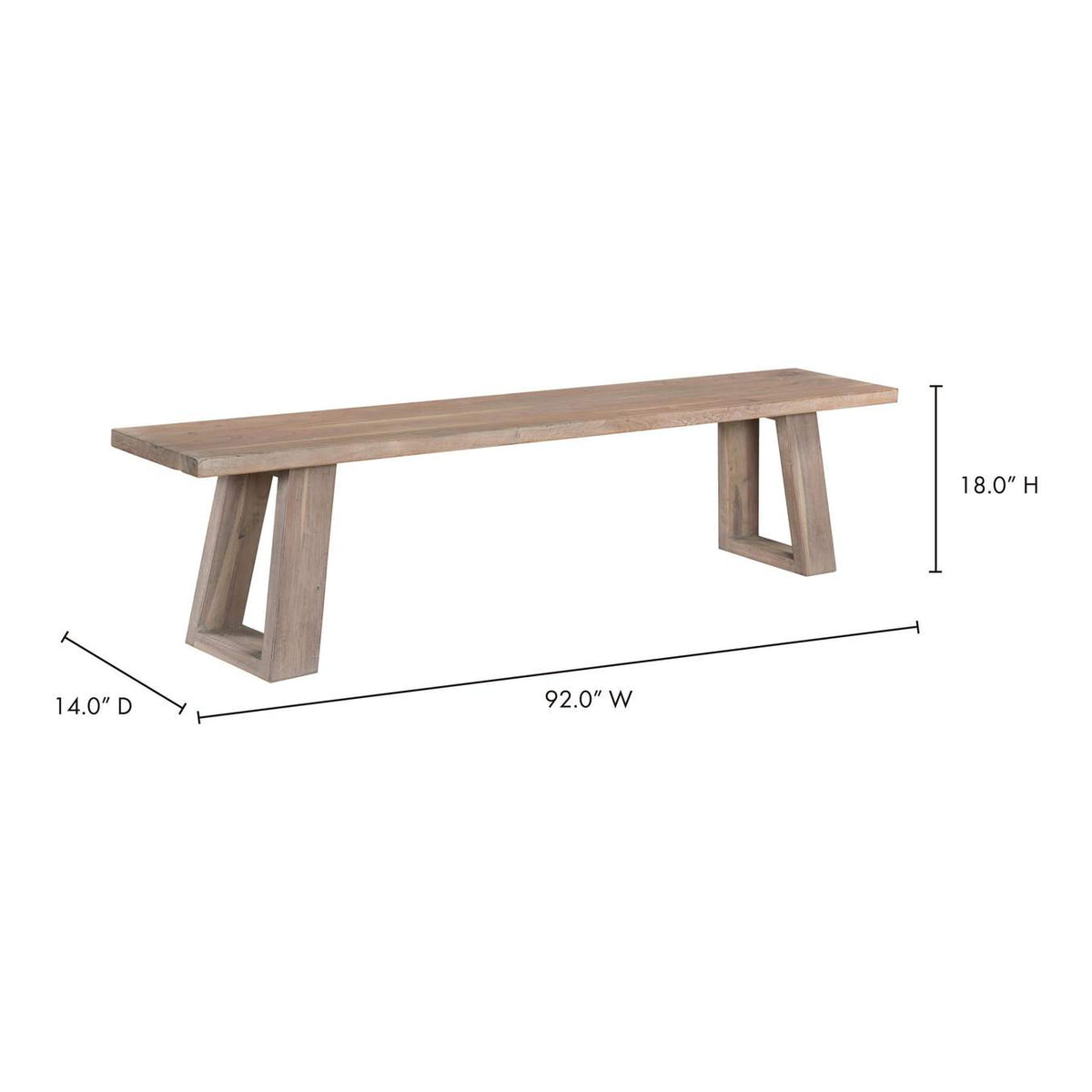 VE-1077-29-0 Tanya Bench Light Grey