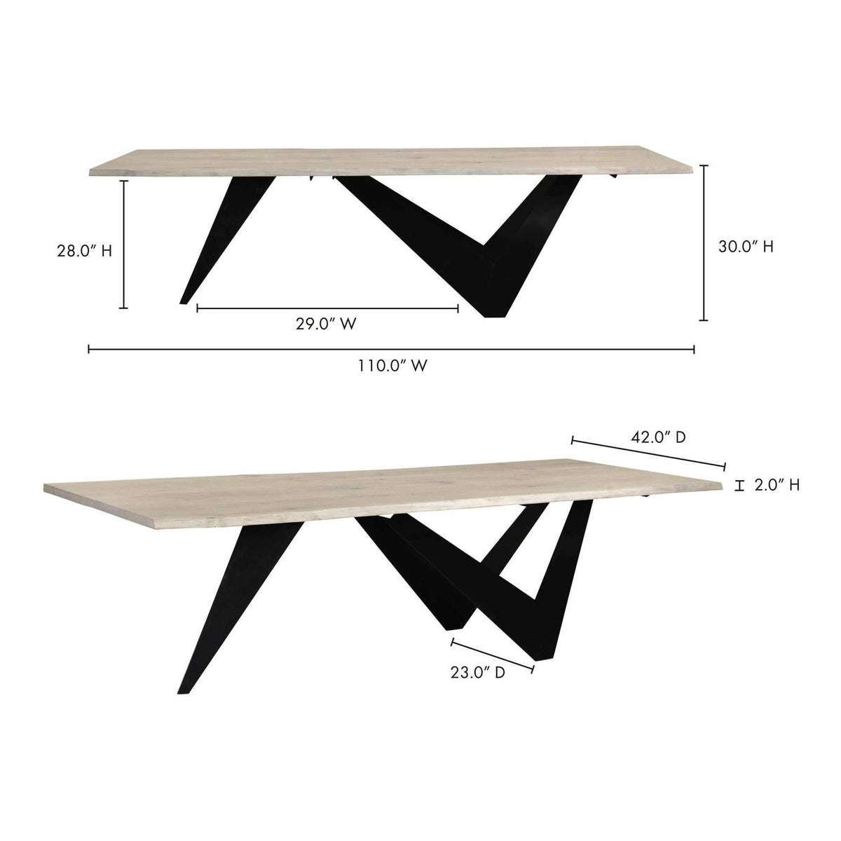VE-1078-24-0 Bird Dining Table Large Natural