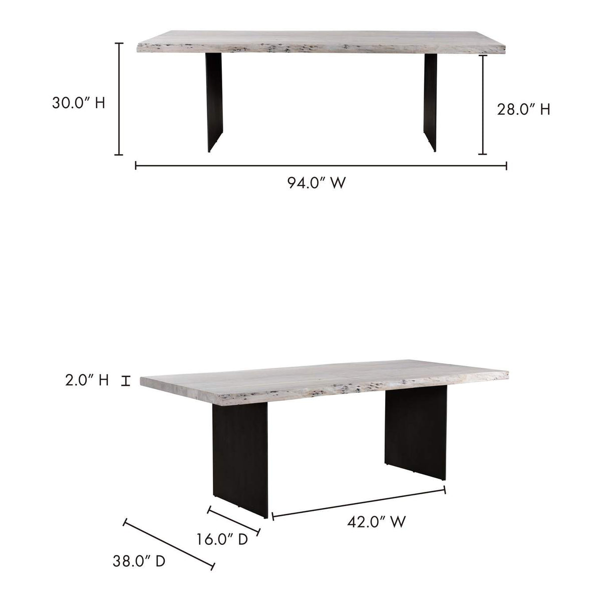 VE-1085-18-0 Evans Dining Table White