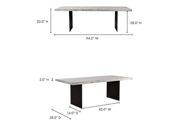 VE-1085-18-0 Evans Dining Table White