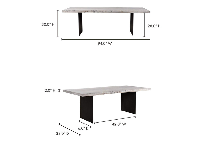 VE-1085-18-0 Evans Dining Table White