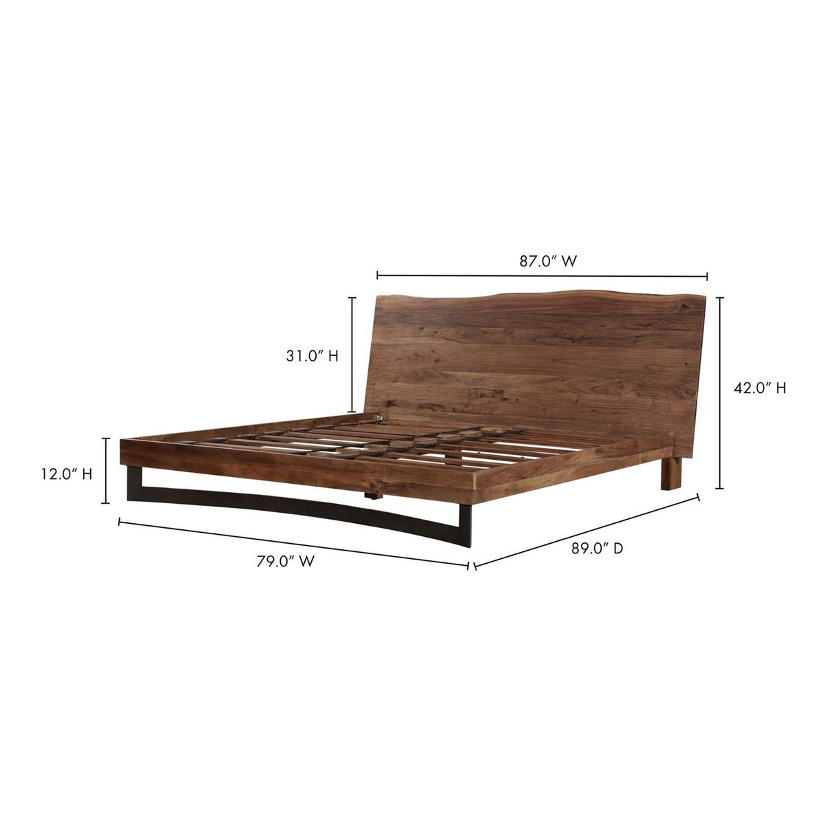 VE-1088-03-0 Bent King Size Bed Brown