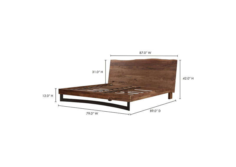 VE-1088-03-0 Bent King Size Bed Brown
