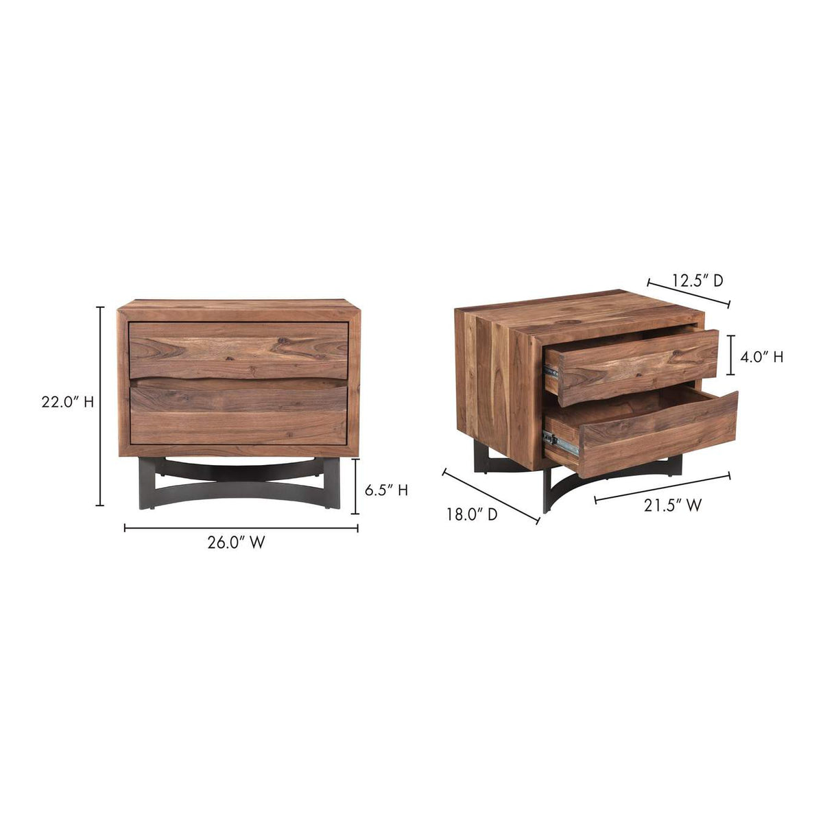 VE-1096-03-0 Bent Nightstand Brown