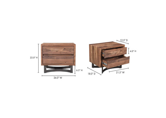 VE-1096-03-0 Bent Nightstand Brown