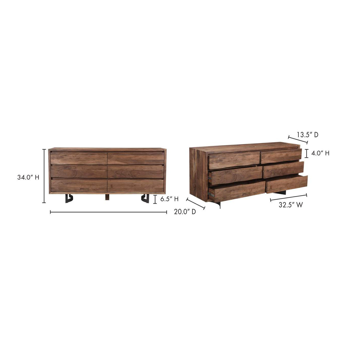 VE-1097-03-0 Bent Dresser Brown