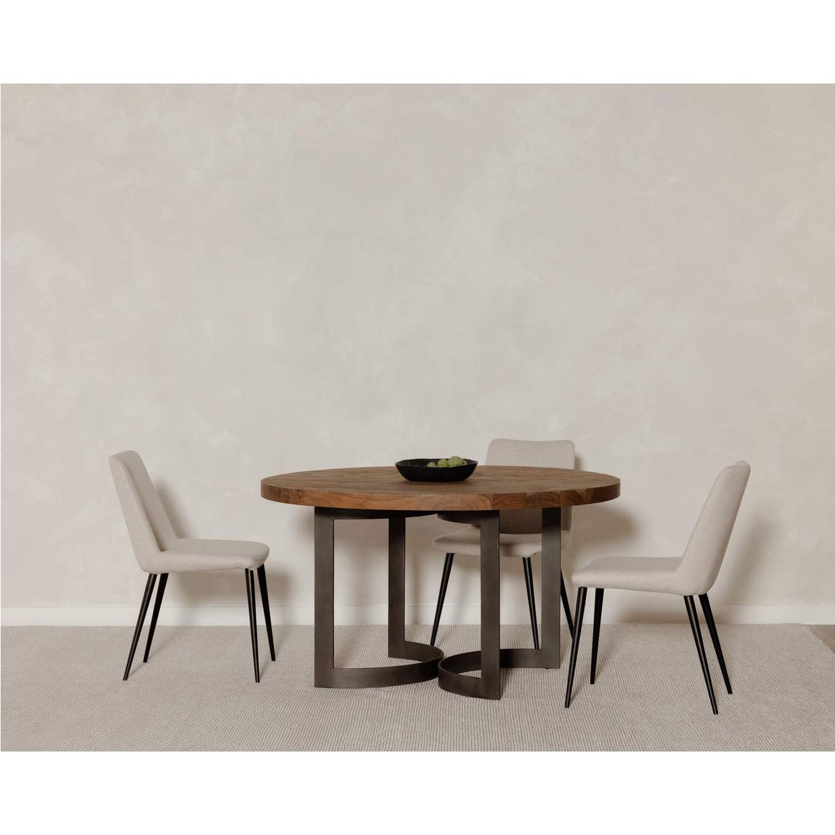 VE-1106-03-0 Bent Round Dining Table 54In Brown