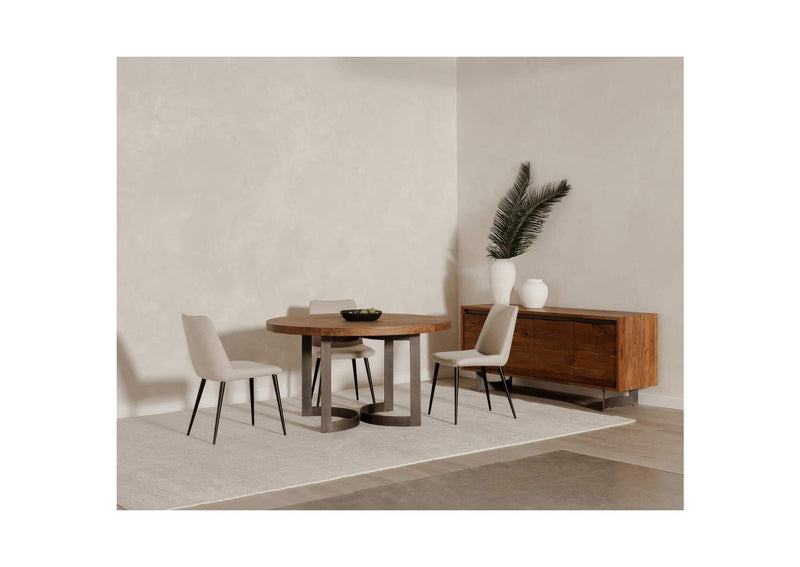 VE-1106-03-0 Bent Round Dining Table 54In Brown