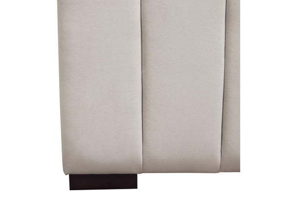 VENUSLGEKBED Venus Vertical Channel Tufted Eastern King Bed In Light Grey Velvet