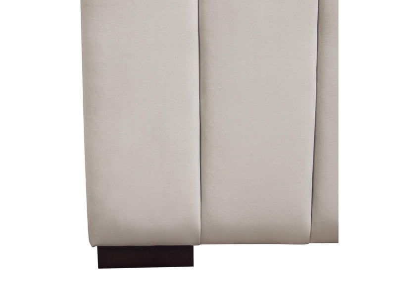 VENUSLGEKBED Venus Vertical Channel Tufted Eastern King Bed In Light Grey Velvet