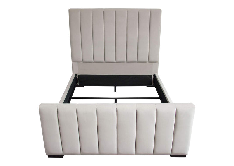 VENUSLGEKBED Venus Vertical Channel Tufted Eastern King Bed In Light Grey Velvet