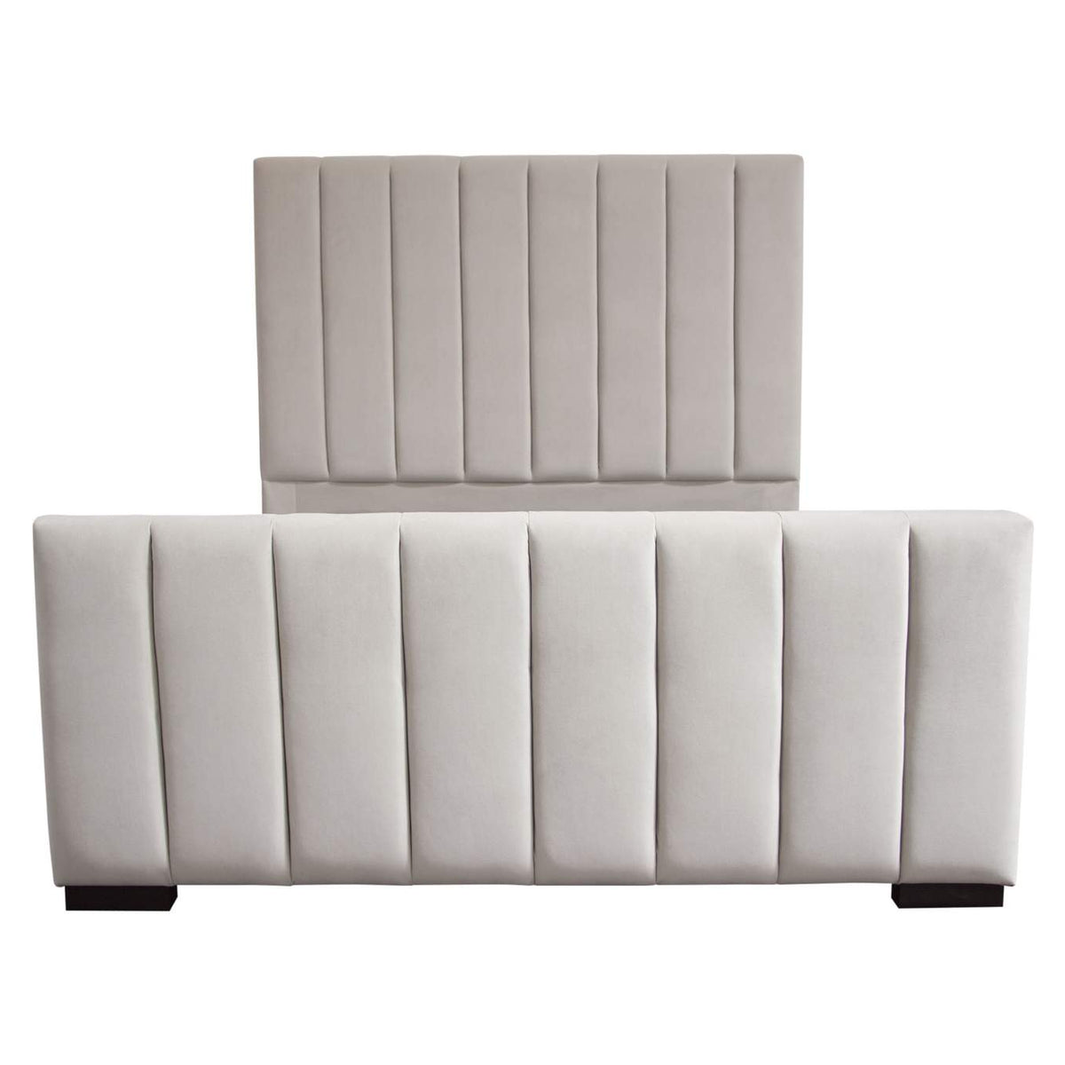 VENUSLGEKBED Venus Vertical Channel Tufted Eastern King Bed In Light Grey Velvet