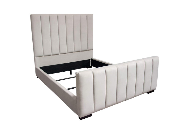 VENUSLGEKBED Venus Vertical Channel Tufted Eastern King Bed In Light Grey Velvet