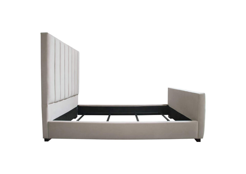 VENUSLGEKBED Venus Vertical Channel Tufted Eastern King Bed In Light Grey Velvet