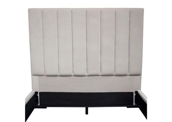 VENUSLGEKBED Venus Vertical Channel Tufted Eastern King Bed In Light Grey Velvet
