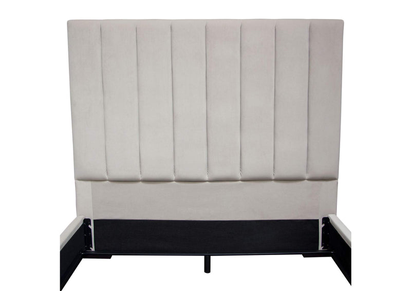 VENUSLGEKBED Venus Vertical Channel Tufted Eastern King Bed In Light Grey Velvet