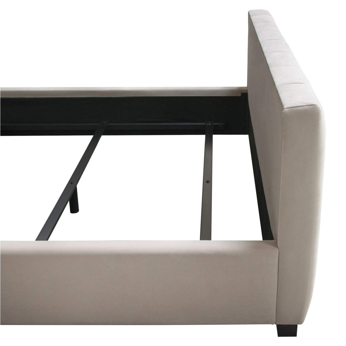 VENUSLGEKBED Venus Vertical Channel Tufted Eastern King Bed In Light Grey Velvet