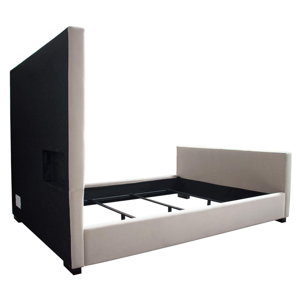 VENUSLGQUBED Venus Vertical Channel Tufted Queen Bed In Light Grey Velvet