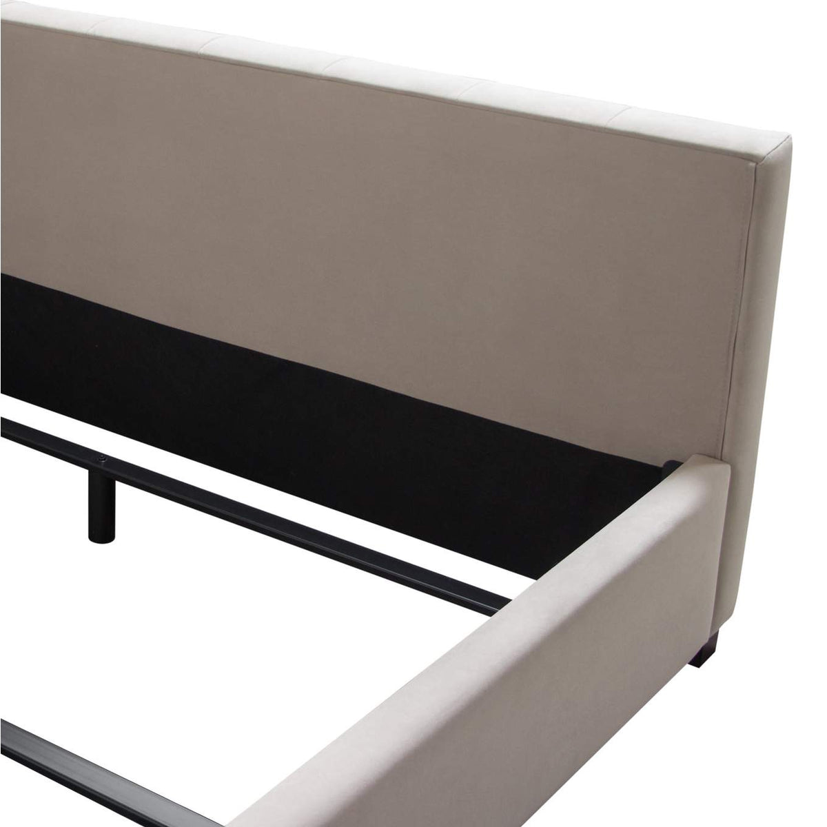 VENUSLGQUBED Venus Vertical Channel Tufted Queen Bed In Light Grey Velvet