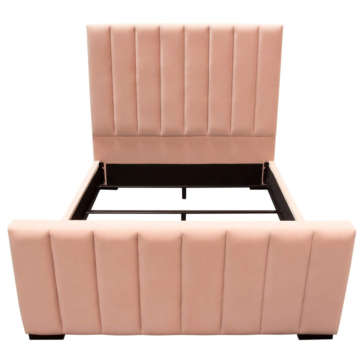 VENUSPNEKBED Venus Vertical Channel Tufted Eastern King Bed In Blush Pink Velvet