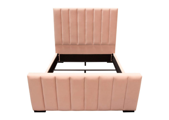 VENUSPNEKBED Venus Vertical Channel Tufted Eastern King Bed In Blush Pink Velvet