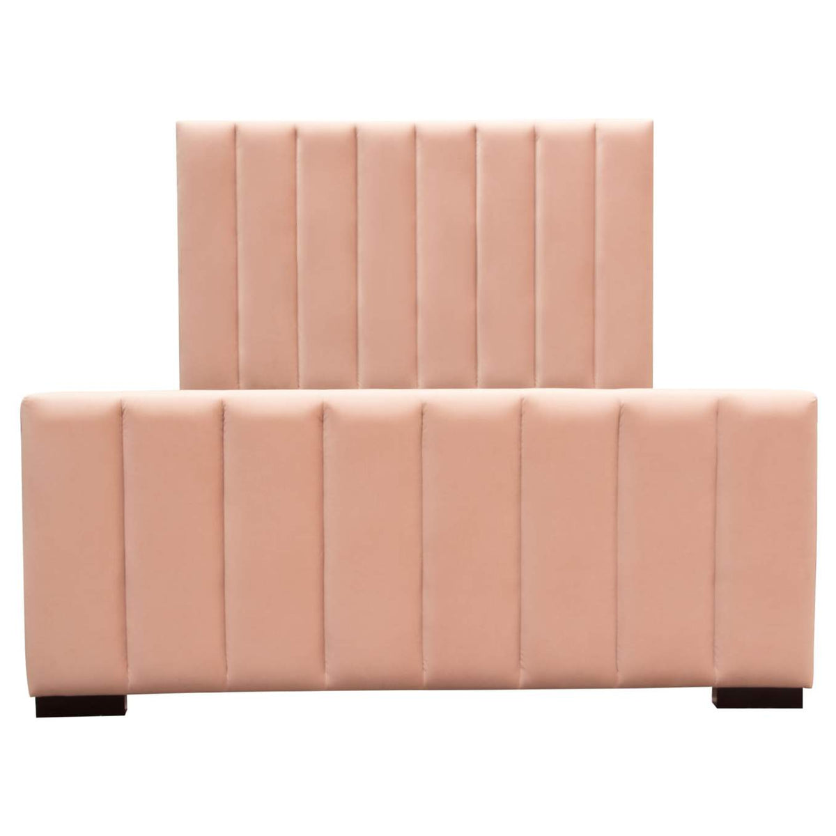 VENUSPNEKBED Venus Vertical Channel Tufted Eastern King Bed In Blush Pink Velvet