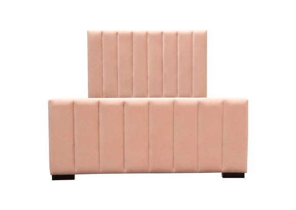 VENUSPNEKBED Venus Vertical Channel Tufted Eastern King Bed In Blush Pink Velvet