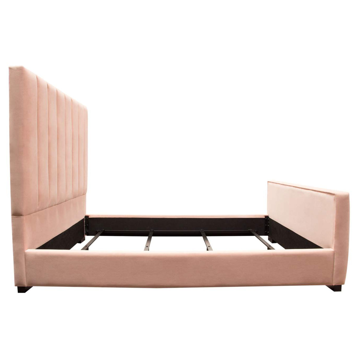 VENUSPNEKBED Venus Vertical Channel Tufted Eastern King Bed In Blush Pink Velvet