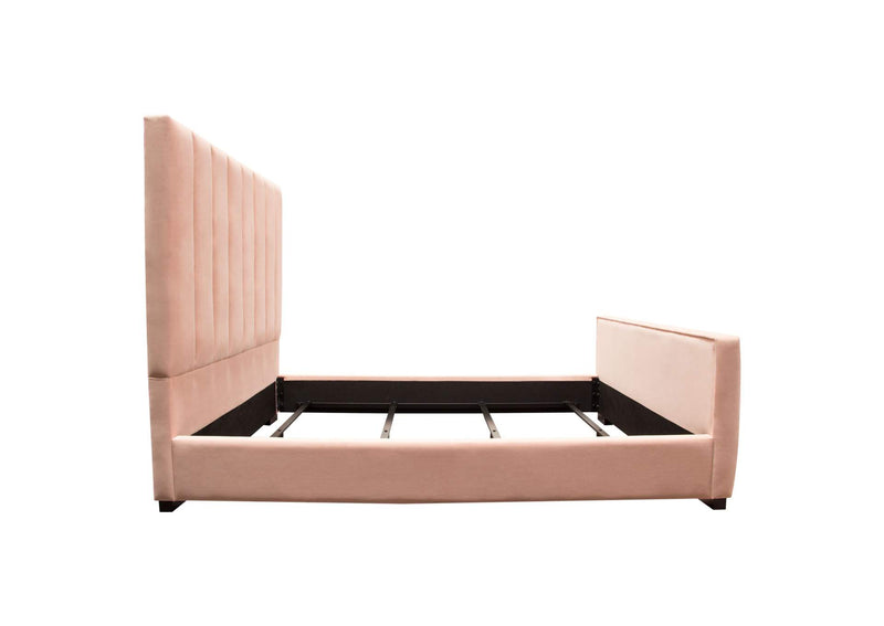 VENUSPNEKBED Venus Vertical Channel Tufted Eastern King Bed In Blush Pink Velvet