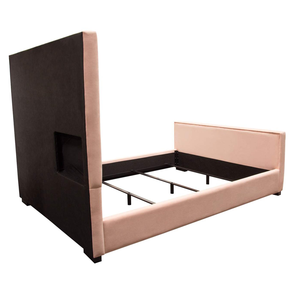 VENUSPNEKBED Venus Vertical Channel Tufted Eastern King Bed In Blush Pink Velvet