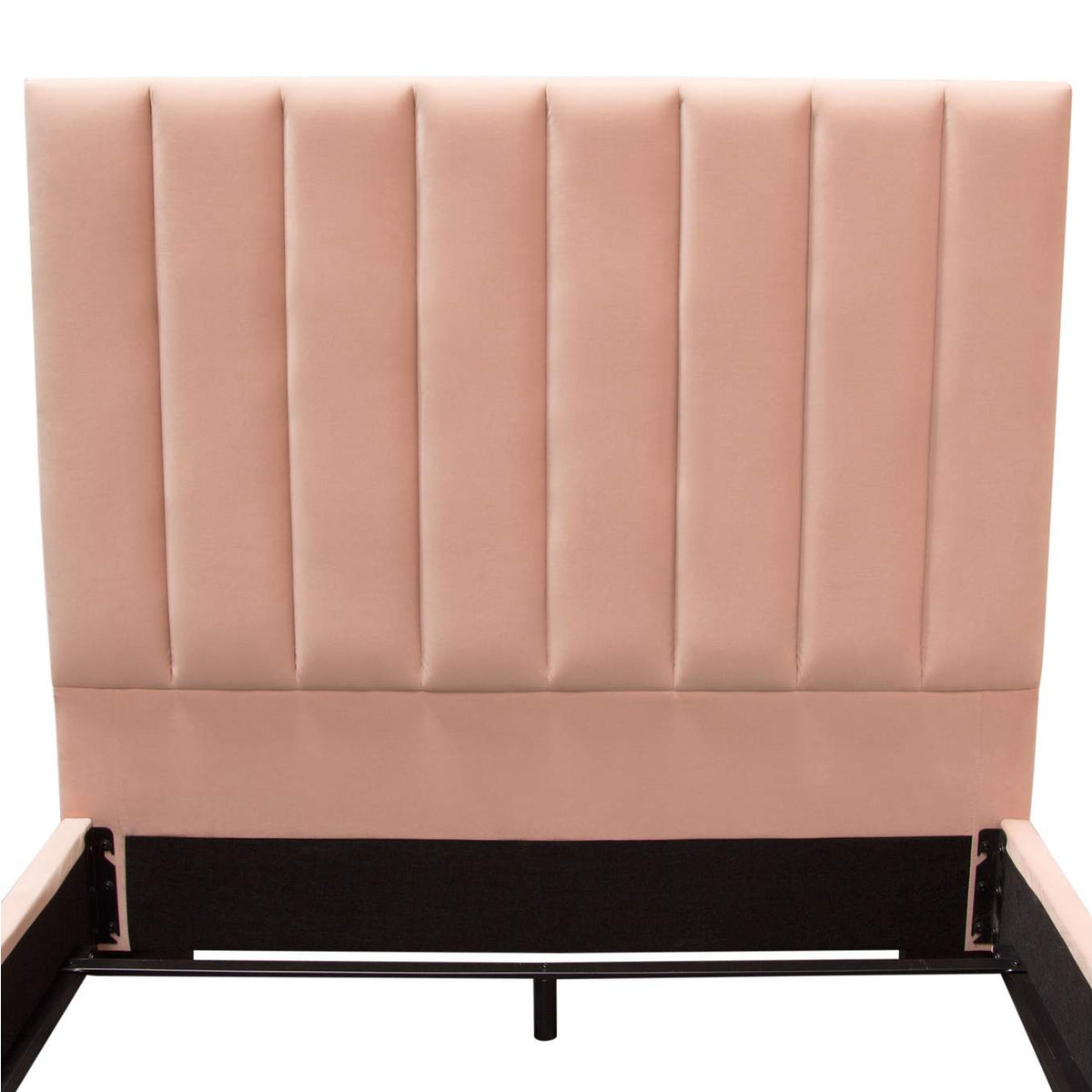 VENUSPNEKBED Venus Vertical Channel Tufted Eastern King Bed In Blush Pink Velvet