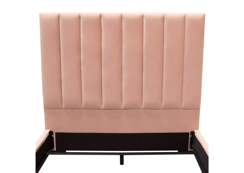 VENUSPNEKBED Venus Vertical Channel Tufted Eastern King Bed In Blush Pink Velvet