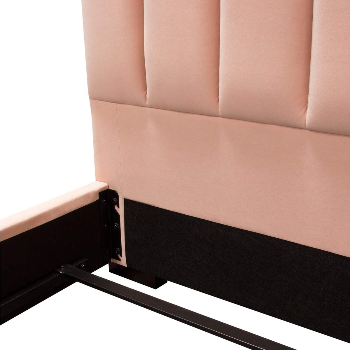 VENUSPNEKBED Venus Vertical Channel Tufted Eastern King Bed In Blush Pink Velvet