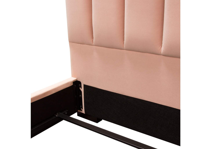 VENUSPNEKBED Venus Vertical Channel Tufted Eastern King Bed In Blush Pink Velvet