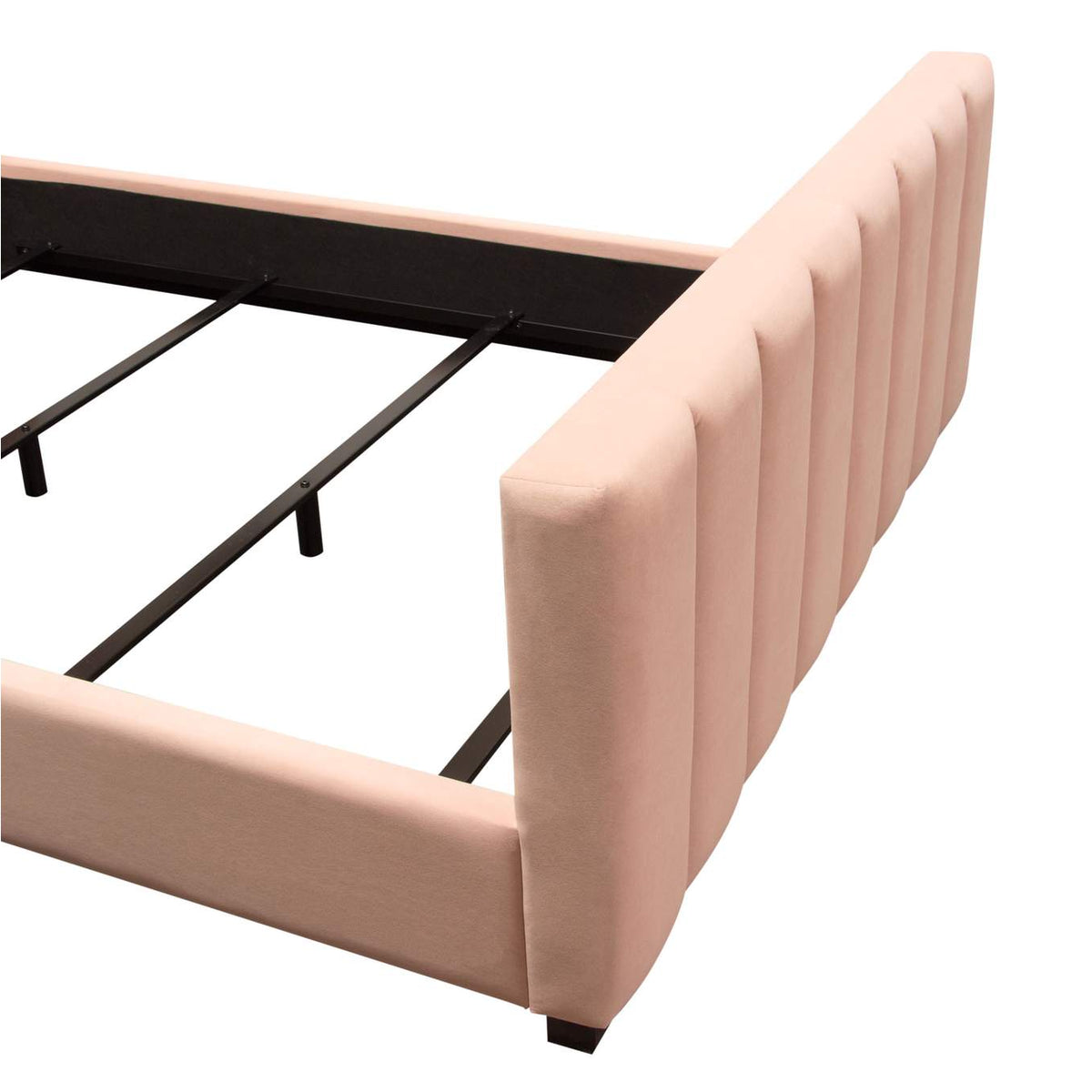 VENUSPNEKBED Venus Vertical Channel Tufted Eastern King Bed In Blush Pink Velvet
